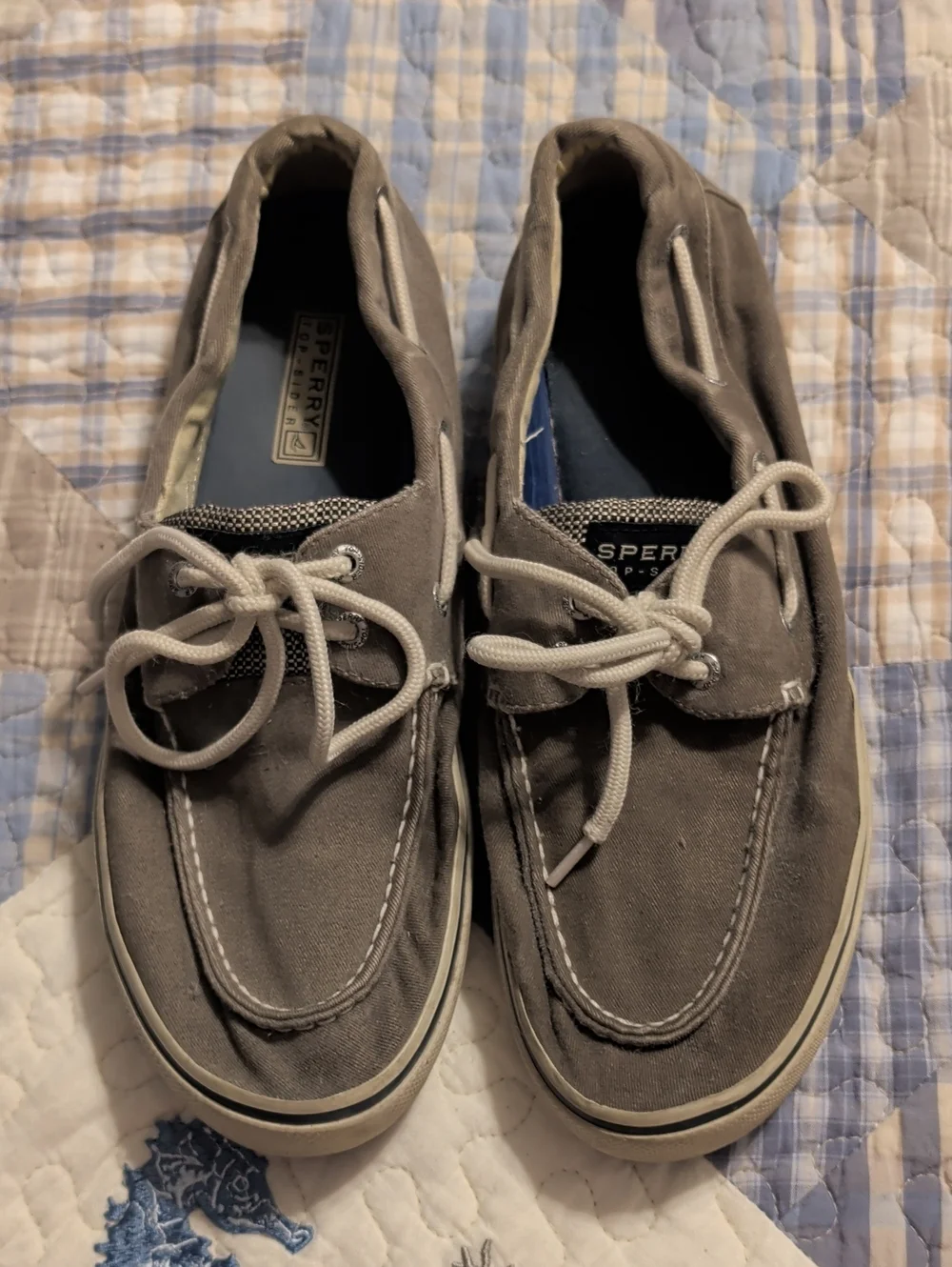 Sperry Men's Gray Canvas 2-Eye Boat Shoes